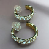Elegant Gold Textured Hoop Earrings